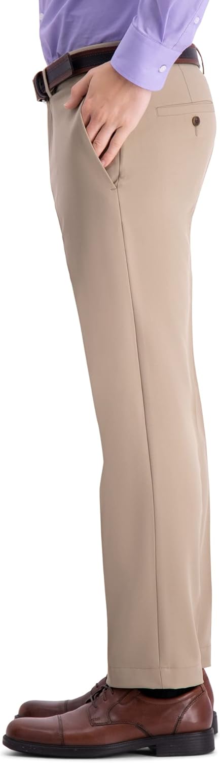 Haggar Men's Cool 18 Pro Straight Fit Flat Front Super Flex Waistband Casual Pant - Image 3