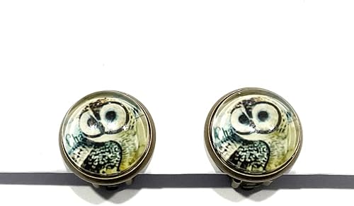 Owl Clip On Earrings, Owl Earrings, Non pierced ear Clip on Earrings Earrings, Green Hoot Clips Earrings, Clips Earrings
