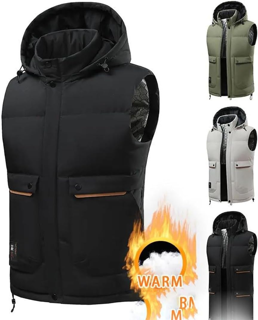 Men Running Sports Sleeveless Thickened Coat Windproof Waterproof Removable Thick Vest