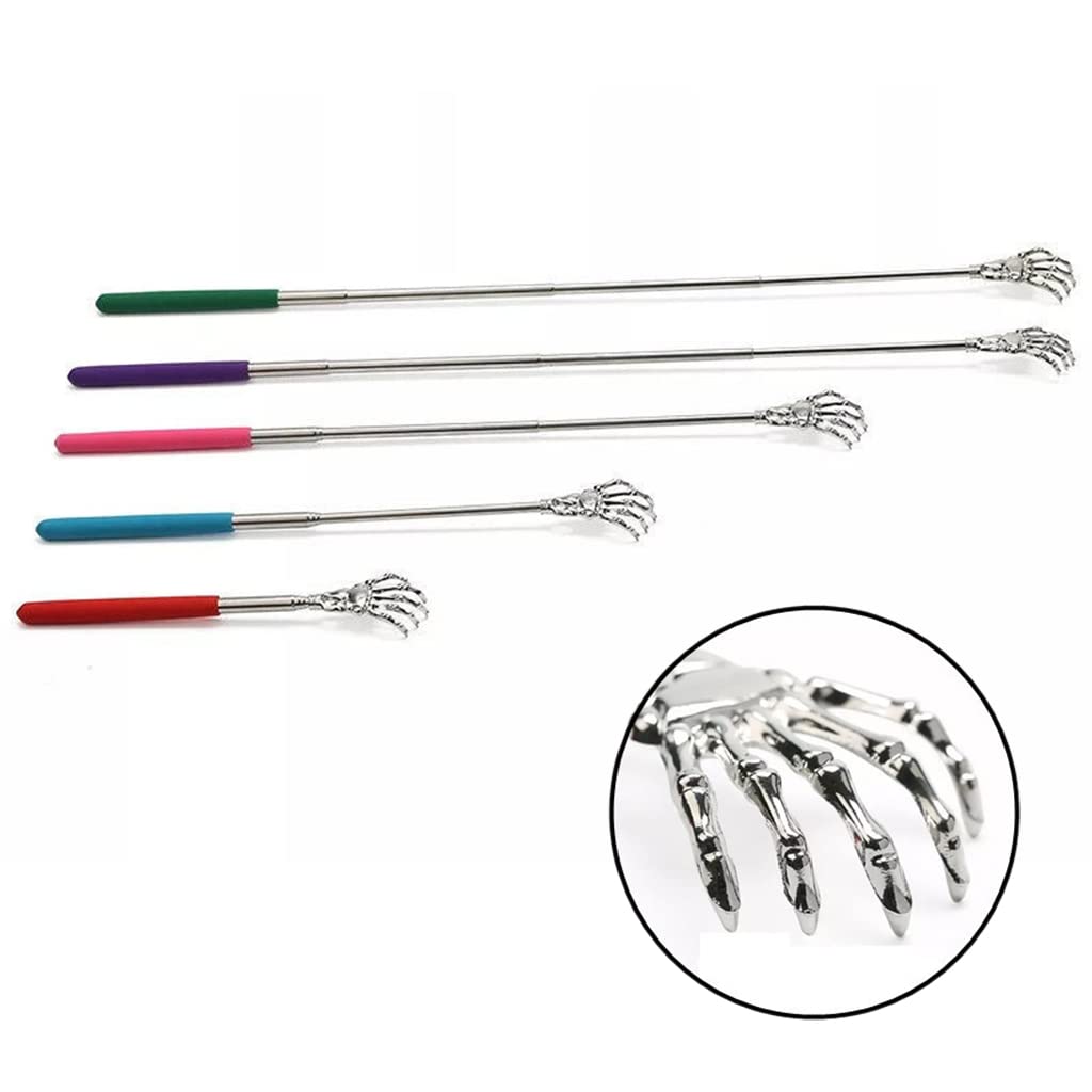Extendable Back Scratcher Metal Telescopic Ghost Claw Portable Black Massager