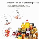 Otwieracz do szklanek ze stali szlachetnej, ręczny otwieracz do puszek do słoików z gwintowanymi wieczkami, regulowany, wielofunkcyjny otwieracz do butelek do różnych pokrywek