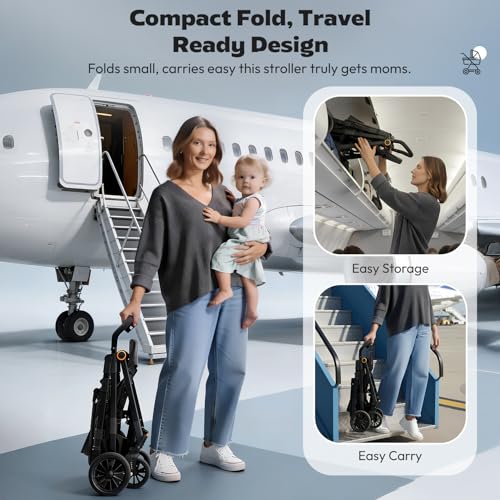Image of StarAndDaisy Stroller for Baby Boy Girl 0 to 5 Years /Foldable Baby Stroller Light Weight with Multi-Level Seat Recline, 5 Point Safety Belt, Pram for Kids-Grey