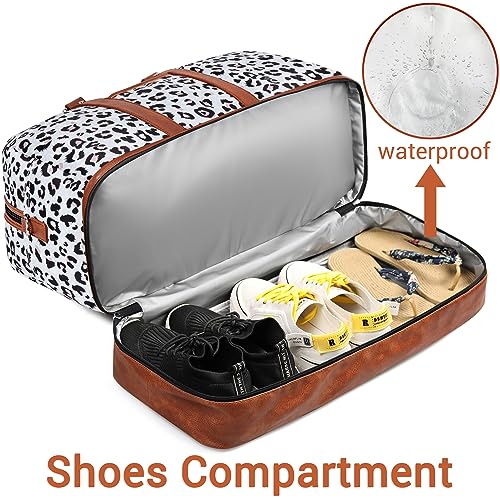 Weekender Bags for Women, 3PCS 21" Large Travel Duffle Carry on with Crossbody Bag & Toiletry Bag, Water-Resistant Shoe Compartment, Trolley Sleeve, for Business Weekend Overnight Trips — view 2
