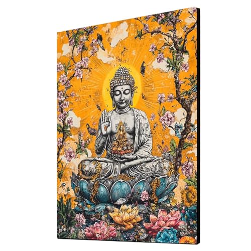 Diamond Painting Erwachsene Zen Diamond Painting Blume, Diamant Malen Nach Zahlen, DIY Crystal art Cross Stickerei Basteln Erwachsene, Home Ästhetik Wand Dekor, Geschenke für Frauen 90x120cm 1ZSH-99