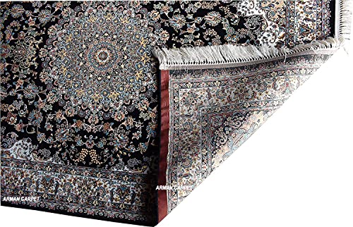 Image of High Density Export Quality Classical Pure Silk Carpet for Your Hall & Living Room 3 X 5 Feet (90x150 cm) Ivory Multi