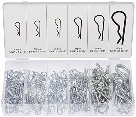 Neiko 50457A Hair Pin Assortment Kit, 150 Piece | Zinc Plated Steel Clips | for Use on Hitch Pin Lock System