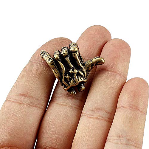 Ccanku C1125 Brass Parachute Cord Bead Knife Key Jewelry Pendant Bracelet Knife Lanyard Skull With Glasses And Skull Hands With Shaka Hand Sign #TOP5