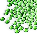 Meschett 0.44 kg grüne Glasmurmeln,Mini-Flachglasperlen~150 Stück für Vasenfüller,Mancala Edelsteine Aquarium Steine für Tisch Aquarium,Wohnkultur Kunsthandwerk Zubehör(0,5~ 0,7)
