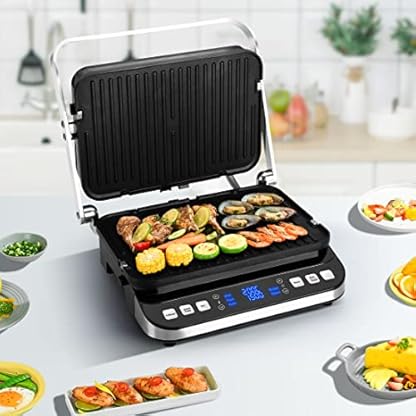 Ultratec 2in1 Kontaktgrill und Tischgrill in einem, 6 Automatikprogramme, separat beheizbare Grillplatten, farbige… – Bild 7