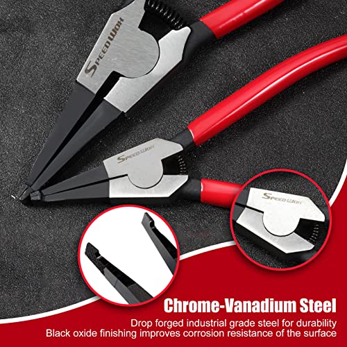 Image of SPEEDWOX 2 Pcs Special Ring Retaining Ring Pliers Set Lock Ring Pliers Flat for Removing Installing Gearshift Locking Rings Angle Tip Circlip Plier Automobile Transmission Clutch Tool Fathers Day Gift