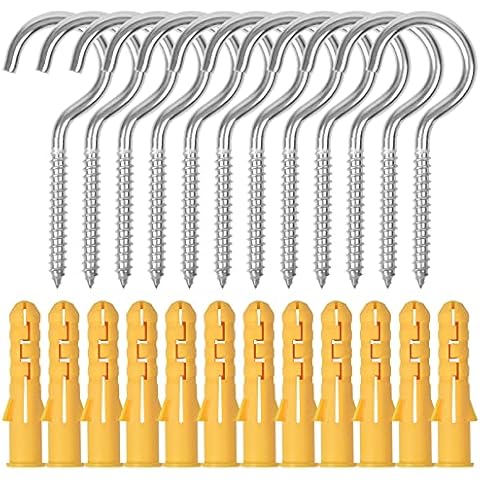 Ganchos de Tornillo M6 x 90mm, 12pcs Autorroscantes de Acero Inoxidable Cover
