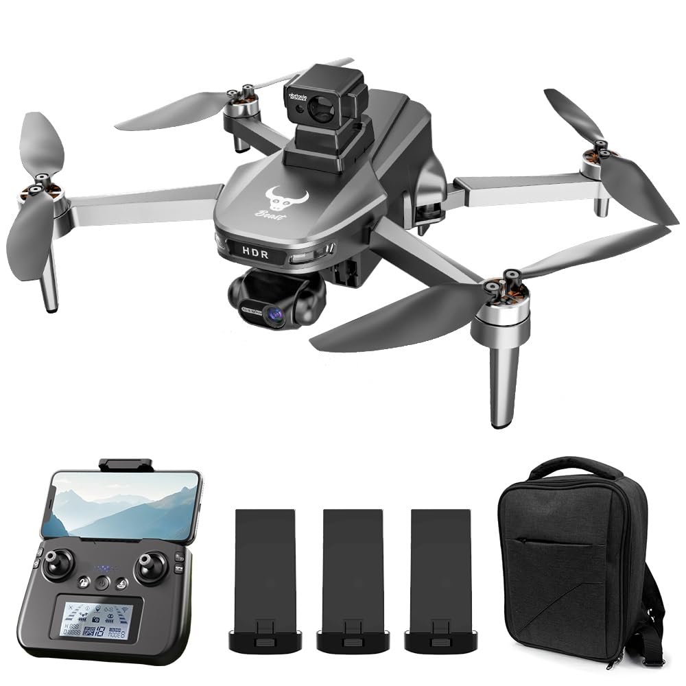 Teeggi SG109 MAX2 Drone con cámara 4K HD para principiantes, evita obstáculos 360°, 2 ejes cardán, 22 minutos de vuelo, GPS retorno inteligente, cuadricóptero profesional RC Drones, 3 baterías