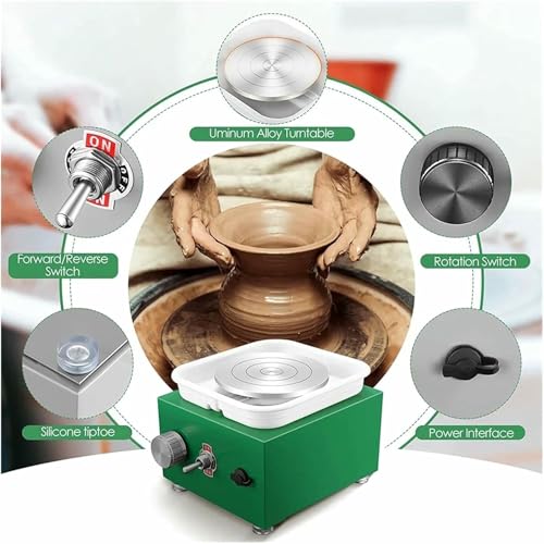 Tour électrique pour argile avec plaque rotative et kit de sculpture