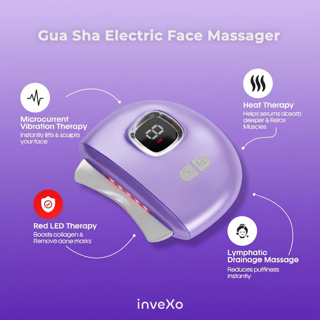 inveXo Electric Gua Sha Face Massager | 9 Vibration & Heat Modes