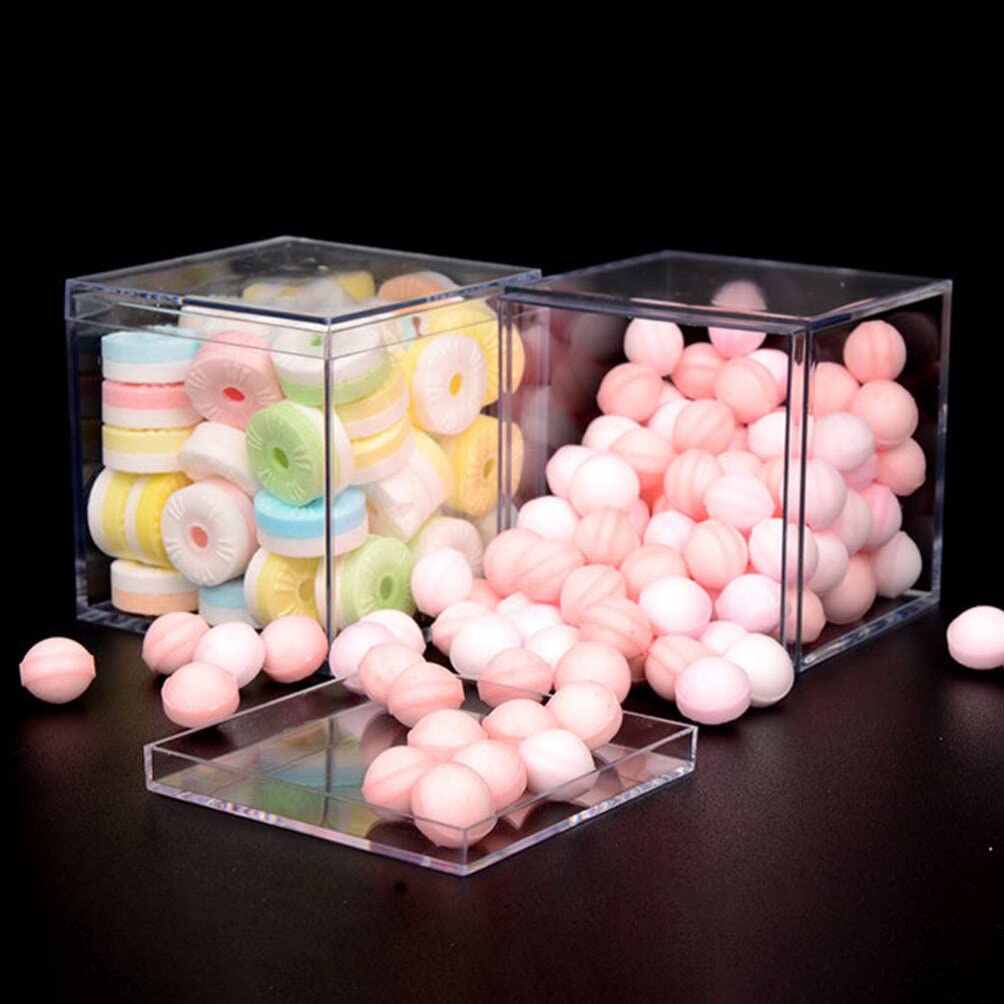 4 Scatole Cubo In Acrilico Trasparente Con Coperchio 10x10x10 Cm | Portagioie, Contenitori Per Caramelle E Bomboniere Fai Da Te - 3