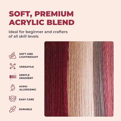 Image of Mary Maxim Prism Yarn, Acrylic Multicolor DK Yarn, 290 Yards, Sand Storm | Ombre Yarn, 3 Weight, Machine Wash, For Knitting and Crochet, Create Baby Items, Blankets, Afghans, Clothing Variegated Yarn