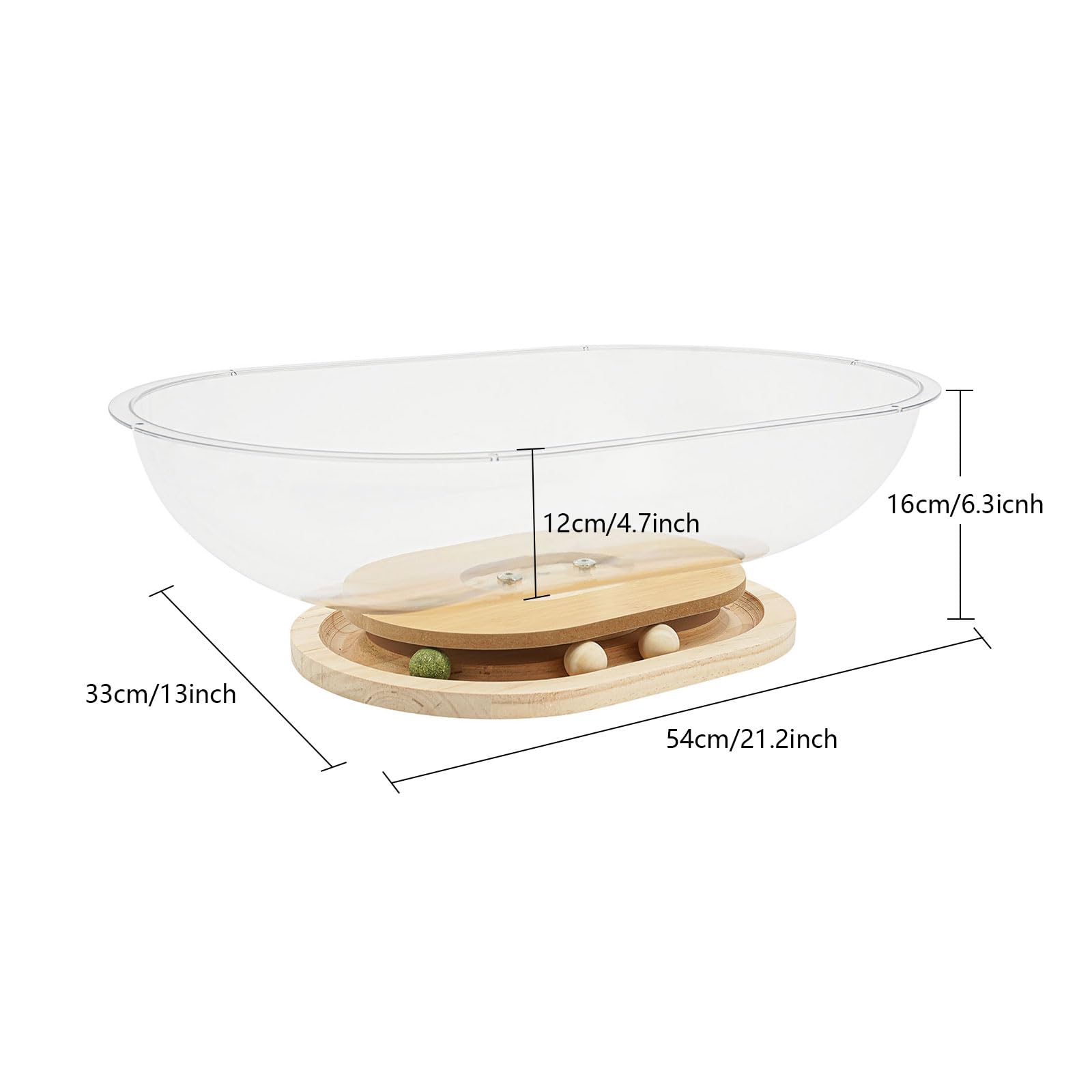 Giciashop Space Capsule Cat Bed, Clear Acrylic Cat Nest with Track Balls Toy, Indoor Cats Bed for Home, Pet Store (Clear, 27.56 lbs Load Capacity)