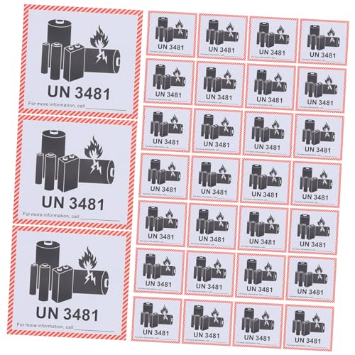 Cabilock 100Sheets Lithium Battery Caution Labels Adhesive Stickers for Safe Transport Compliant Warning Labels for Lithium Batteries Shipping and Handling
