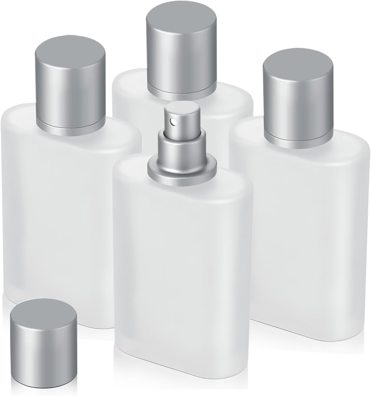Hunky Dory 5pcs 30ml Frosted Empty Refillable Glass Bottle with Screw (Easy) Spray Pump and Cap for For DIY Perfume, Essential Oils, Blends, Rose Water, Costemic Use-image-31