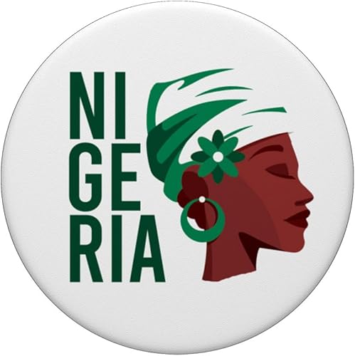 Miniatura 3 de African Nigerian Pride Patriotic Nigeria Flag Girl Mom Wife PopSockets Standard PopGrip