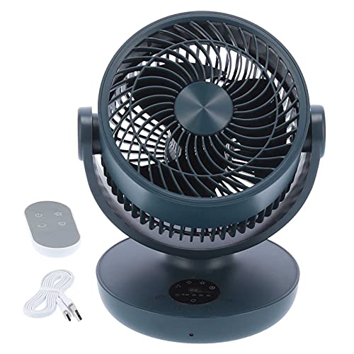 NUMNBE Ventilador Eléctrico Con Control Remoto, Pantalla LED Digital, Batería Recargable 10000mAh, Ajustable 3D Oscilante - Operación Silenciosa, Temporizador Automático, Ideal Para (Verde)