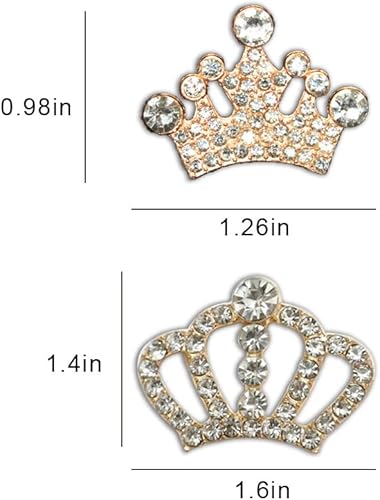 Miniatura 5 de 20 diamantes de imitación de corona para manualidades, coronas de cristal, parte trasera plana, corona para manualidades, fabricación de joyas,