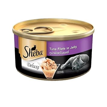 Sheba Premium Wet Cat Food Food, Pure Tuna White Meat in Jelly, 85g Can