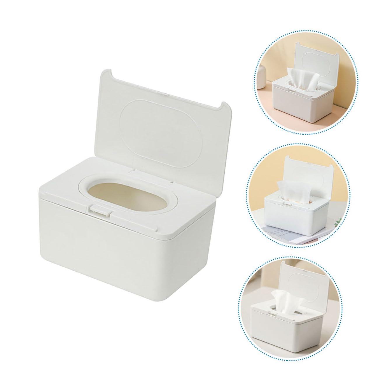 ibasenice 2 piezas Dispensador de Toallitas para Caja Reutilizable para Toallitas Húmedas y Secas Portátil y Ligero para Cochecito Escritorio y Hogar Diseño Moderno