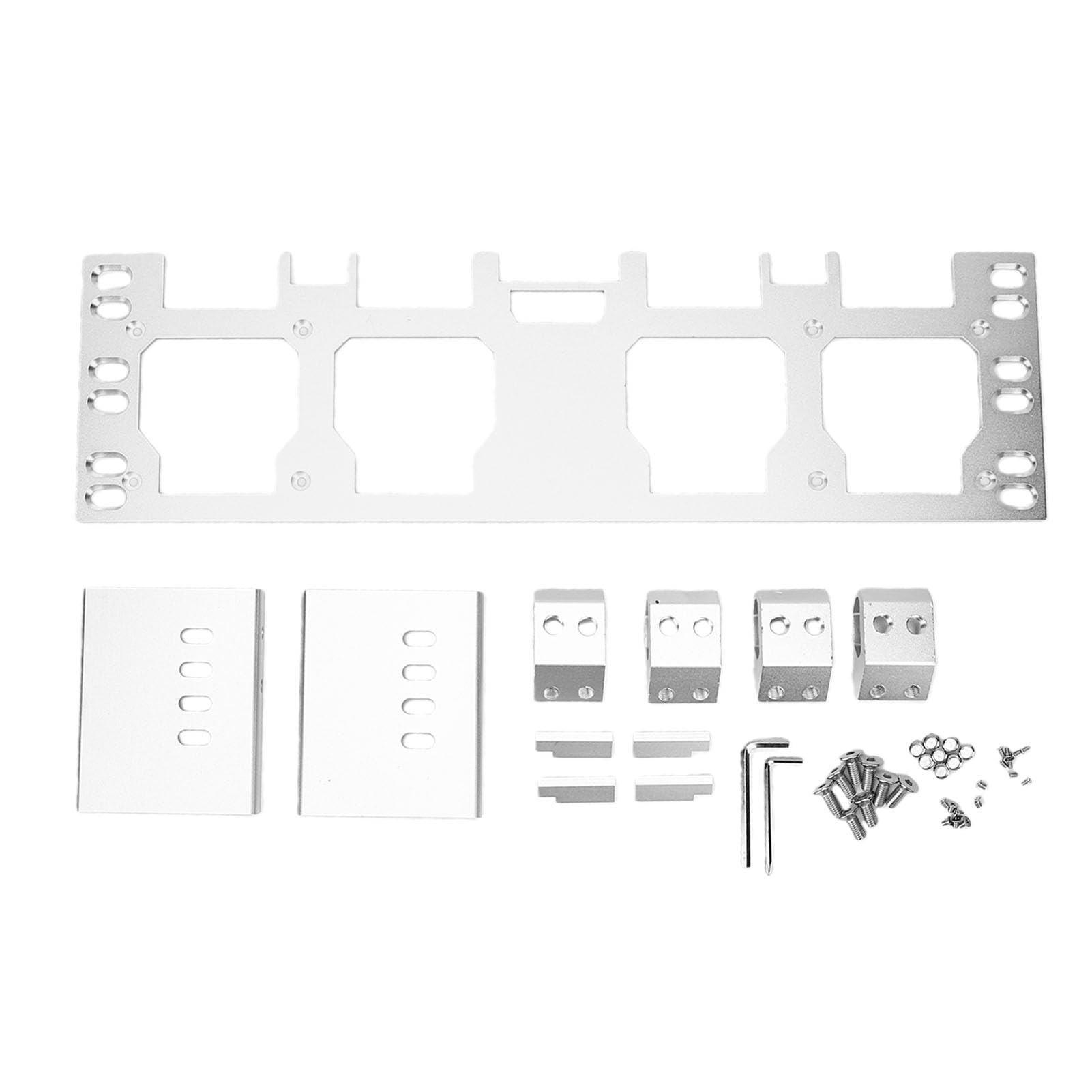 Yctze Caja de Herramientas Placa de Montaje de Almacenamiento Lateral Soporte de Montaje Frontal para Paquete con Ranura de Bloqueo de Aleación de Aluminio de Alta Resistencia y Fácil