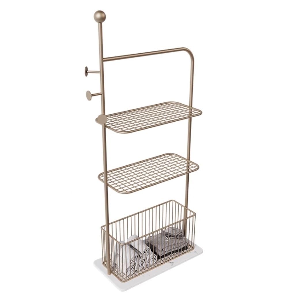 DKRAHRJJ Towel Rack Standing Towel Rail Freestanding Metal Towel Stand with Laundry Basket Towel Rack with Storarack and Hook Towel Holder/D