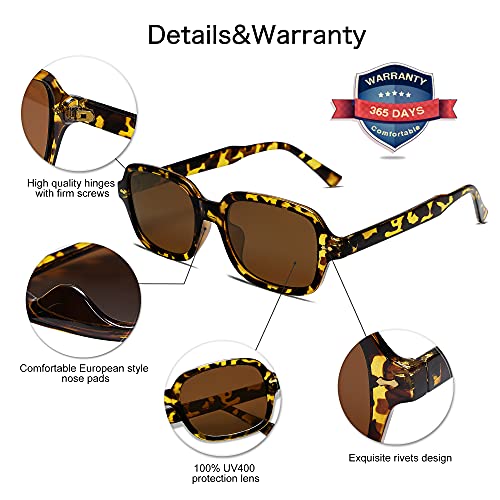 Buy VANLINKER Trendy Rectangle Yellow Sunglasses for Women uv400 90's