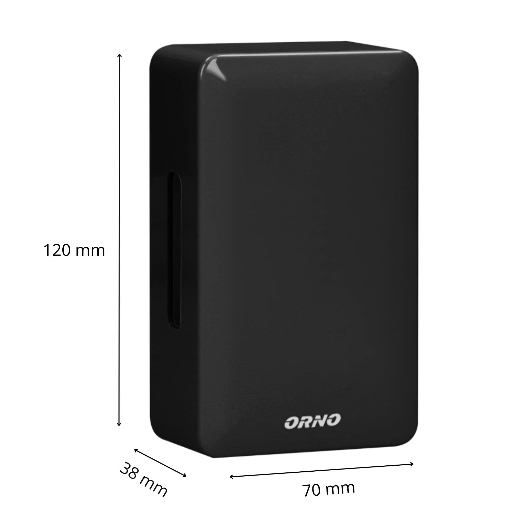 ORNO BREVIS MINI AC Dzwonek Elektromechaniczny Dwutonowy - max. 80 dB - Brak Wbudowanego Transformatora - 230V (czarny)
