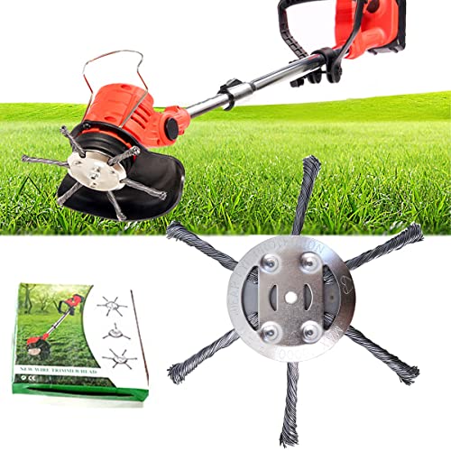 Steel Wire Brush Cutter Trimmer Head（Cordless String Trimmer Electric Weed Eater Battery Powered Weed Wacker Brush Cutter Need to be Purchased Separately for String Trimmers, Gardening
