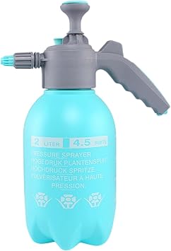 2L Hand Pump Pressure Garden Lawn Water Spray Bottle, Weed Killer & Plant Care Sprayer- Thickened 2L Blue