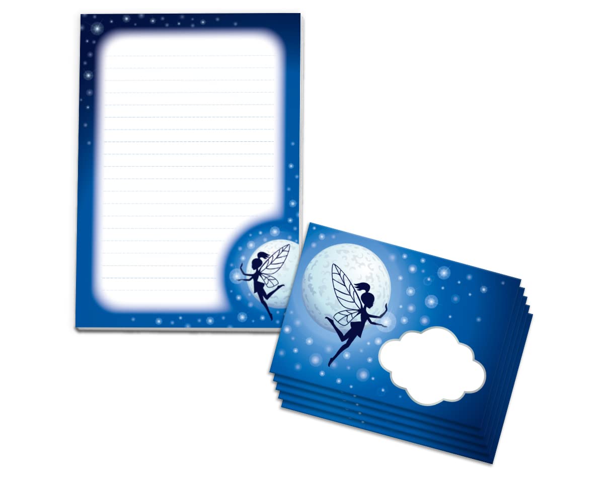 Junapack Paper-Media Ensemble de papier à lettre pour fille Ballerines danseuses de ballet avec licorne Bloc à lettres avec enveloppe pour enfants (bloc A5 avec 25 feuilles 15 enveloppes