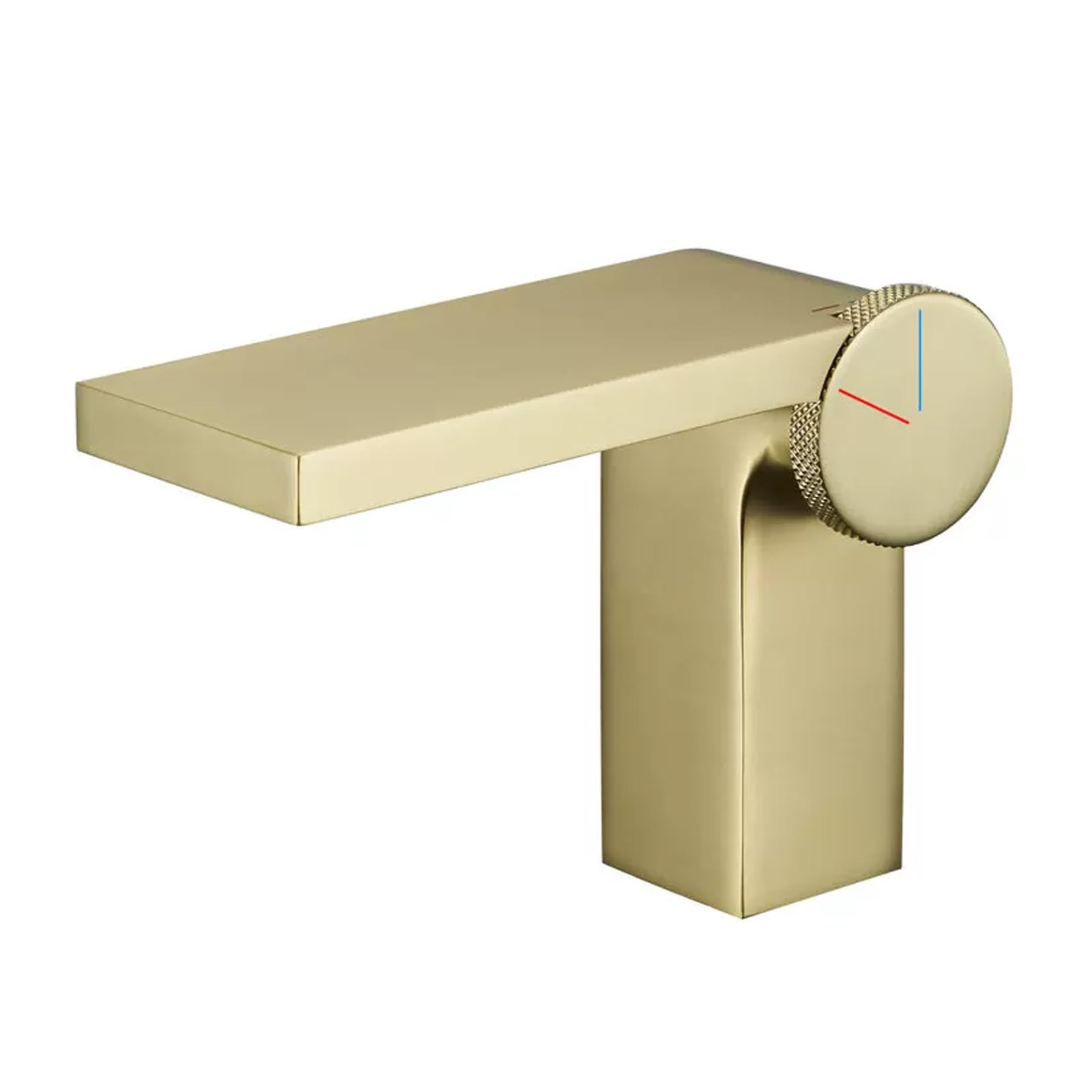 JRUIA Brushed Gold Waterfall Kitchen Faucet, Sink Faucet, Hot And Cold Water Available, Modern Bathroom Mixer Tap, Brass,Gold