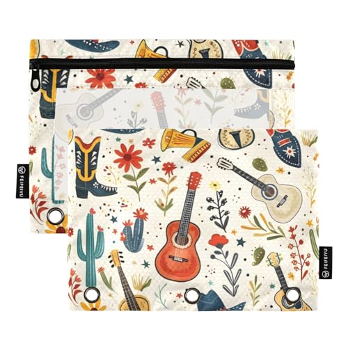 Astuccio per Raccoglitori a 3 Anelli Portapenne per Matite e Cosmetici Cose per la Scuola con Cerniera Trasparente per Ufficio Viaggi Confezione da 2