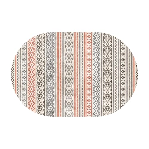 Tapis ovale antidérapant lavable pour sécuriser le sol du salon - 4