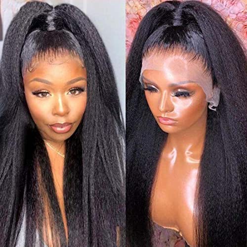 UNICE Yaki Kinky Straight Lace Front Human Hair Wig #TOP19
