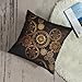 Emvency Throw Pillow Cover Square 16x16 Inches Steampunk Steam Punk Gears Clock Abstract Gold Technology Vintage Bronze Century Polyester Decor Hidden Zipper Print Pillowcases