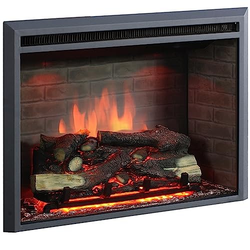 BALDERIA Calida 26 Camino elettrico da incasso, effetto fiamma 3D LED, riscaldamento