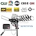 Amplified Outdoor TV Antenna-150 Miles+Long Range with UHF/VHF, 360° Motorized Rotation,Remote Control, Mounting Pole,and RG6 Cablle,Supports 4K, 1080P All Smart/Old TVs (Black)