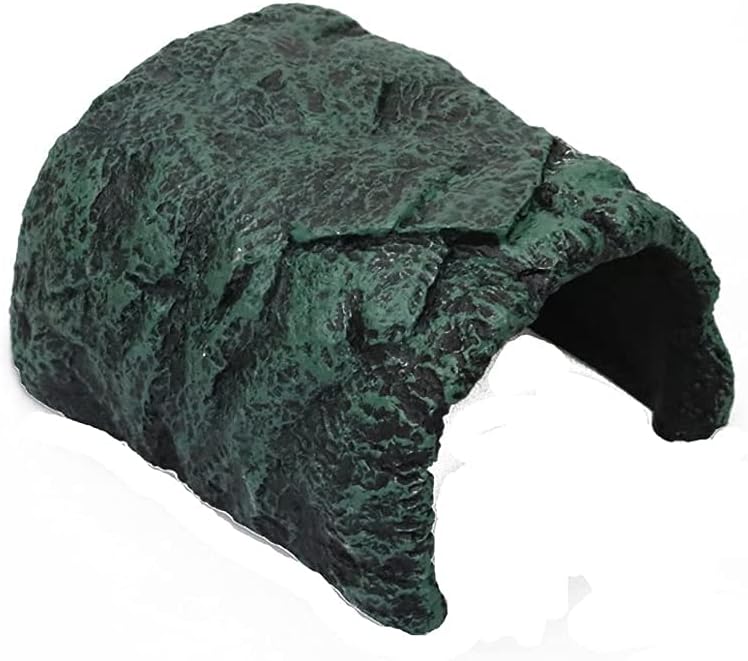 Reptile Rock Hideout Reptile Rock Hide Cave, Aquarium Habitat Décor Rock Tortoise Hideout for Reptiles, Small Lizards, Turtles,Bearded Dragon Tortoise, Amphibians, Fish (N17)