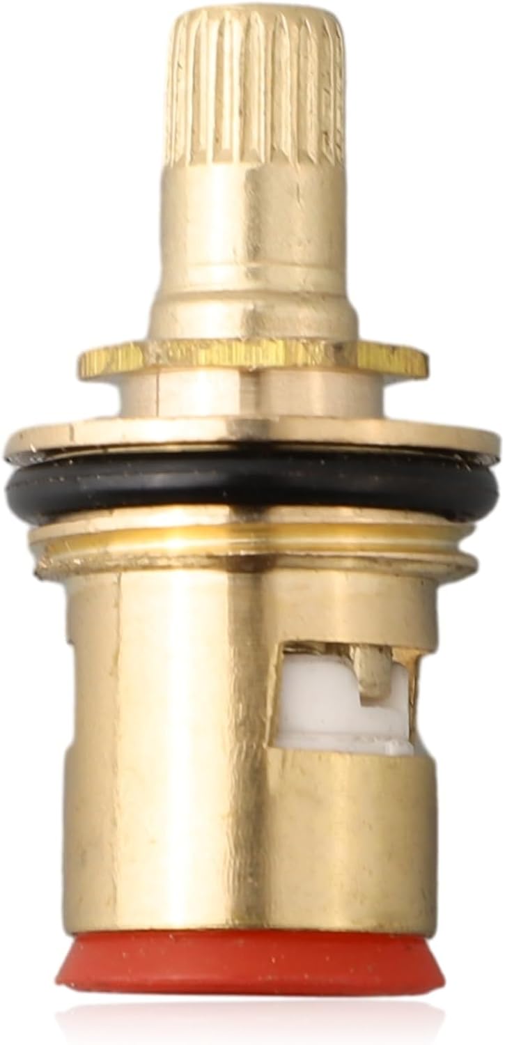 1/2 Inch 20 Teeth Ceramic Tap Cartridge, Quarter Turn Valve Replacement for BSP Faucets, Copper Core Iron Rod Disc, Red, 45mm Height for Bathroom Kitchen Sink Repair