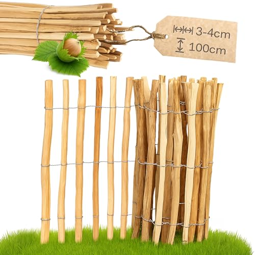 Clôture à ganivelle- Longueur 5 m - Espace 4-5 cm - Clôture à lattes en bois - Décoration pour jardin