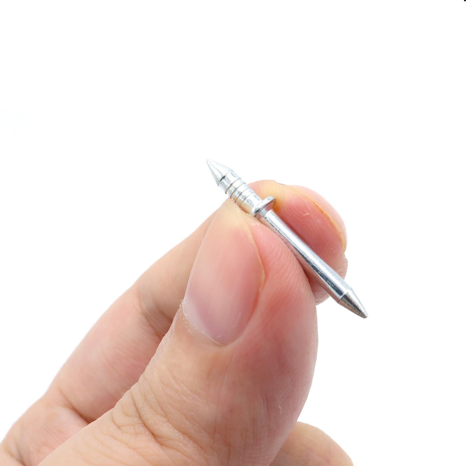 200Pcs Double-Head Skirting Thread Seamless Nail, Skirting Line Without Marks Nail,Invisible Security Screws,Solid Wood Baseboard Double-Headed Nails,Equipped with Nail Specific Sleeve Tool