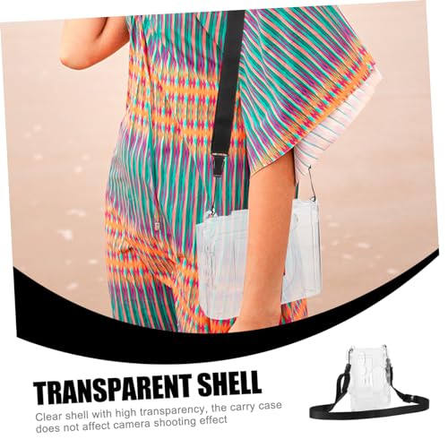Funda para Instax Mini Evo transparente de PC con correa de hombro ajustable 7
