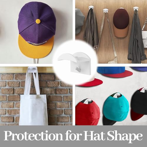 10 Stück Cap Halterung Wand,Selbstklebende Hut-Halter,Kappenhalter für die Wandmontage,Cap Halter,Basecap Halterung Wand,Cap Halterung,Mützen Aufbewahrung,für Alle Arten von Mützen(weiß)