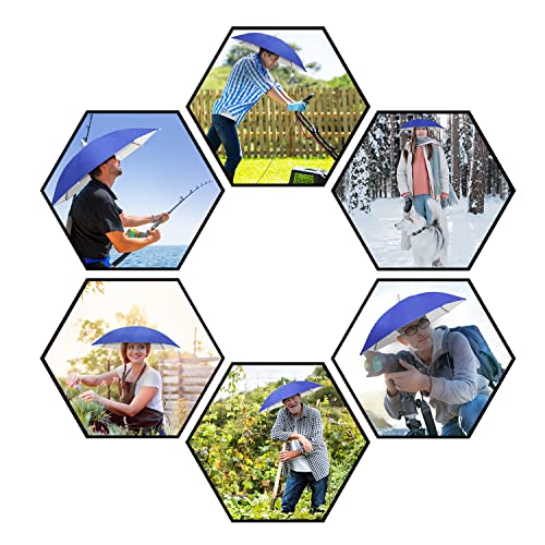 New-Vi Umbrella Hat Adult And Kids Folding Cap For Beach Fishing Golf Party Headwear (Blue/Silver) #TOP6
