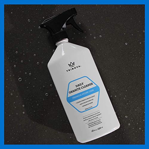 Trinova Granite Cleaner & Polish Gallon Refill For Daily Use - Made In Usa, Enhances Shine, Streak-Less - For Counter-Tops, Marble, Stone, Bathroom Tile Kitchen, & Islands #TOP4